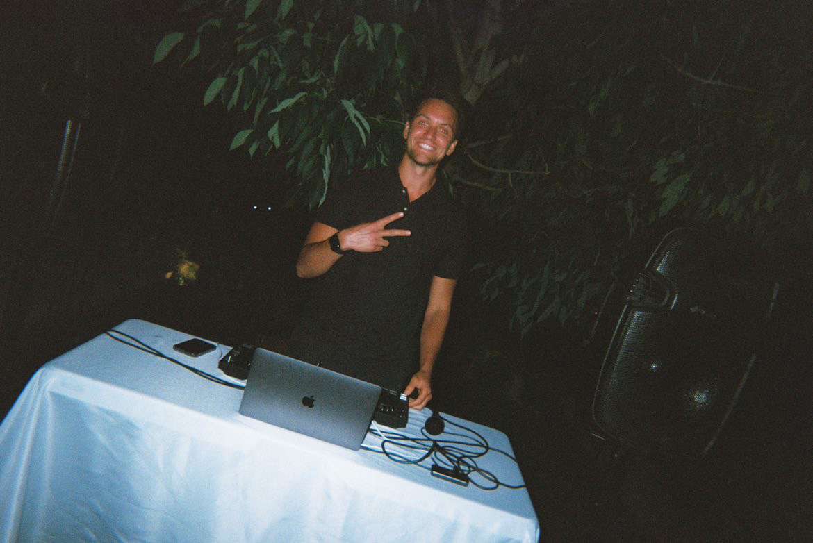 DJ mixing at an event